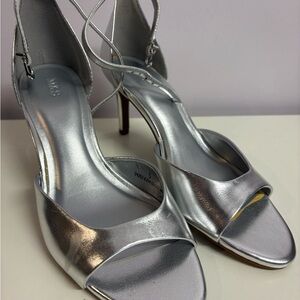 Elegant Silver Strappy Heels